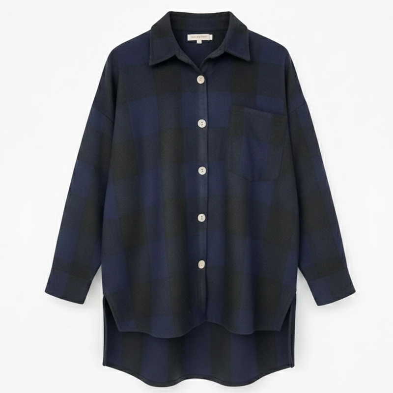 شکت زنانه مدل پشمی چهارخانه درشت لیا099