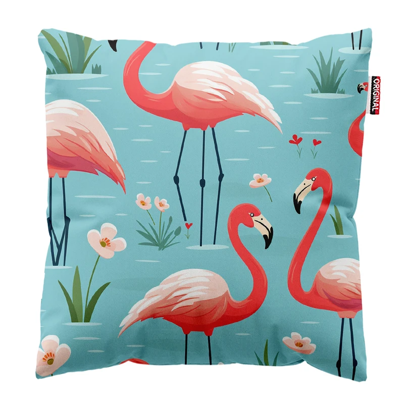 کوسن پاد آفرین مدل مینیمال طرح فلامینگو کد PK403495 سایز 40*40 سانتی متر