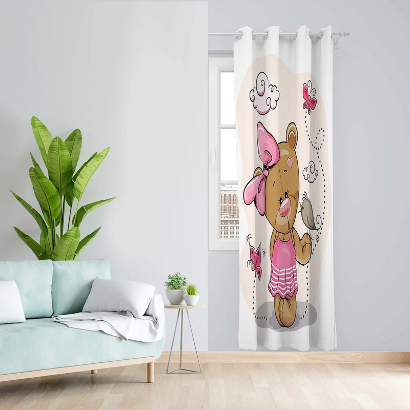 پرده طرح کودک مدل مخمل پانچی کد 5167 z سایز 140x200 سانتی متر