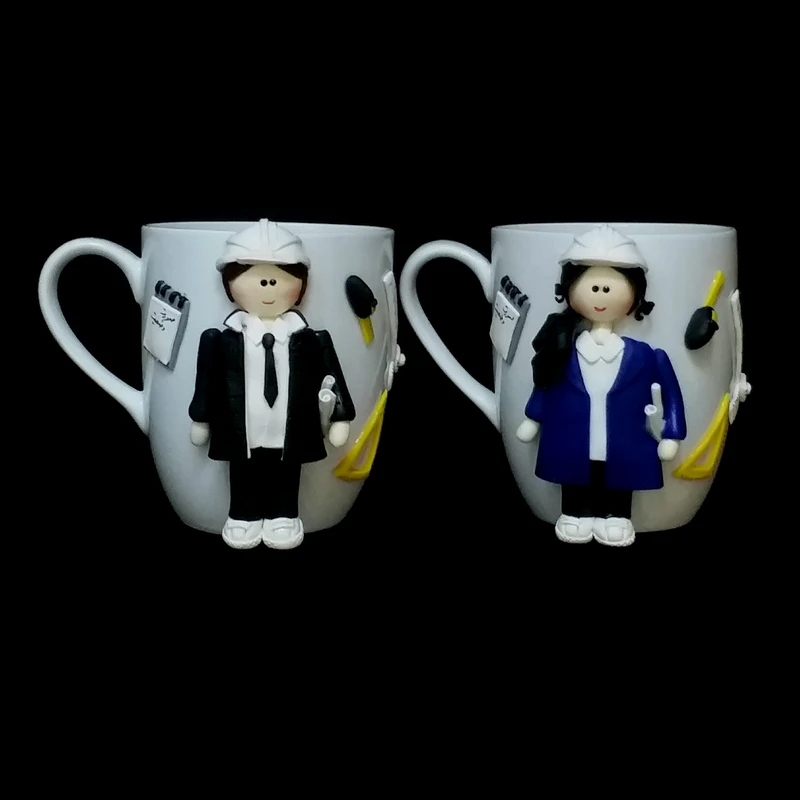 ماگ سرامیکی مدل روز مهندس راه و ساختمان کد L596 مجموعه 2 عددی