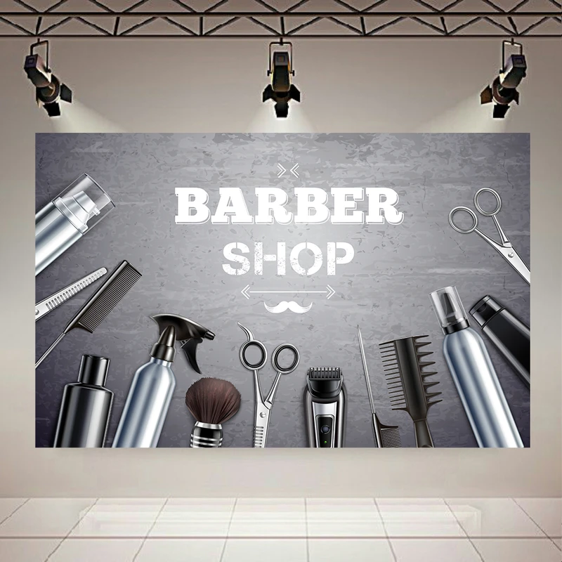 پوستر مدل بک لایت طرح آرایشگاه مردانه وسایل اصلاح کد AR31788