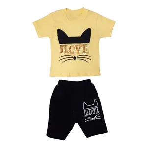 ست تی شرت و شلوارک دخترانه کد D7