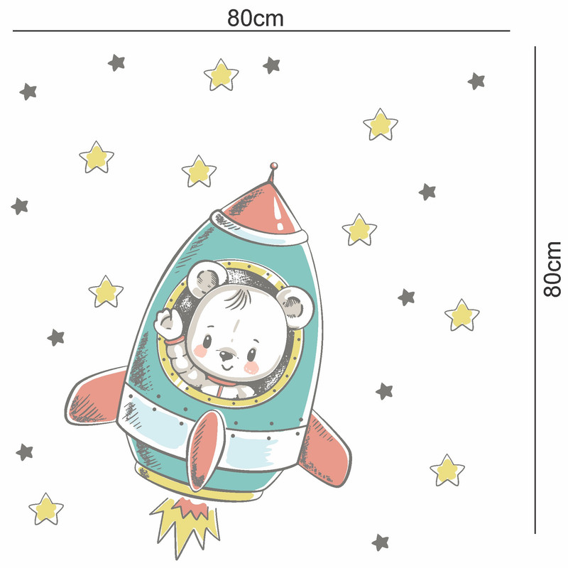 استیکر دیواری کودک مدل استیکر کودک طرح فضانورد کوچولو