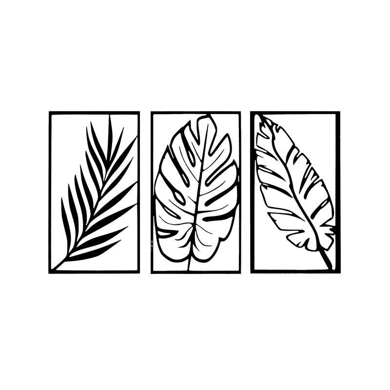 دیوارکوب آتریکس مدل برگ کد AS006 مجموعه 3 عددی