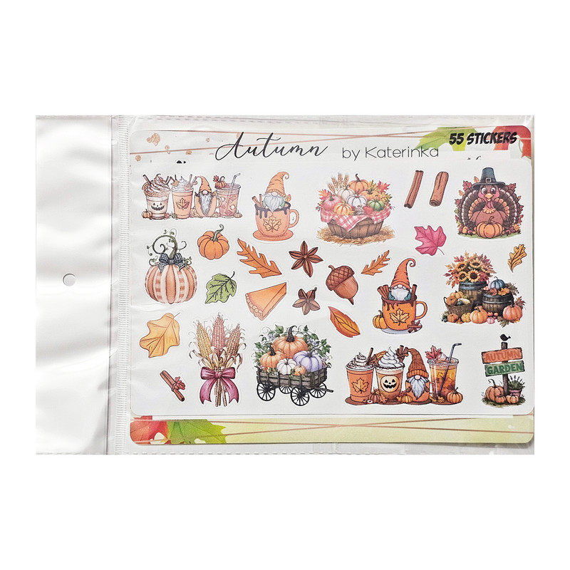  برچسب کاترینکا طرح برش خورده بولت ژورنال و اسکرپ بوک مدل Autumn بسته 55 عددی