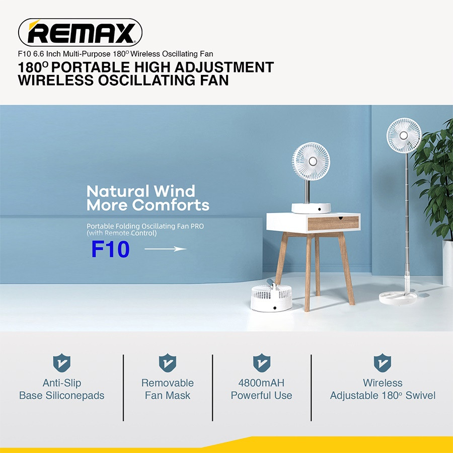 پنکه شارژی ریمکس مدل Fan F10