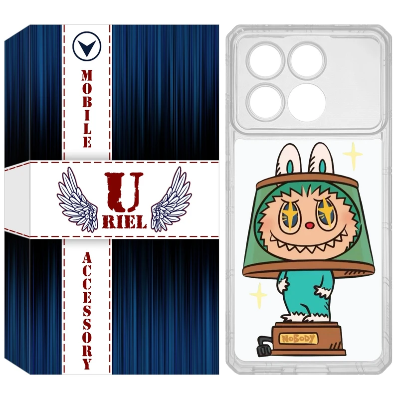 کاور یوریل قاب مدل Clear کد 126 طرح لبوبو Labubu مناسب برای گوشی موبایل شیائومی Poco X6 Pro