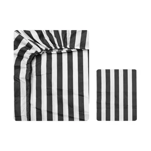 سرویس ملحفه آدنو مدل راه راه کد CH76 یک نفره 2 تکه