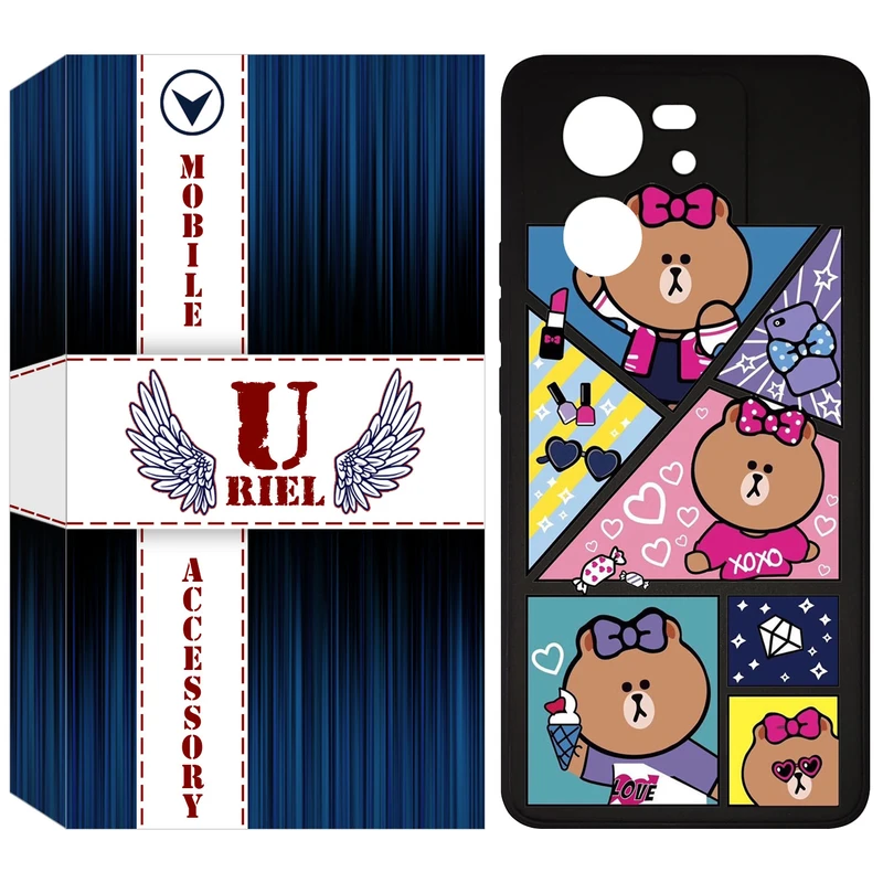 کاور یوریل مدل KSH کد 13 طرح Brown مناسب برای گوشی موبایل شیائومی 13T