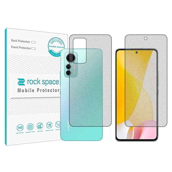 محافظ صفحه نمایش مات راک اسپیس مدل HyMTT مناسب برای گوشی موبایل شیائومی 12Lite به همراه محافظ پشت گوشی 