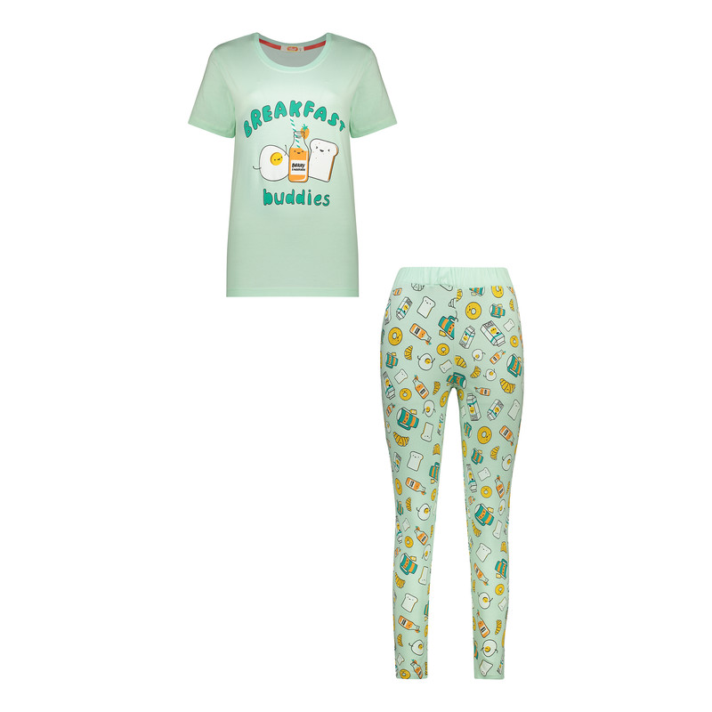 ست تی شرت آستین کوتاه و شلوار زنانه مادر مدل Maya رنگ سبز