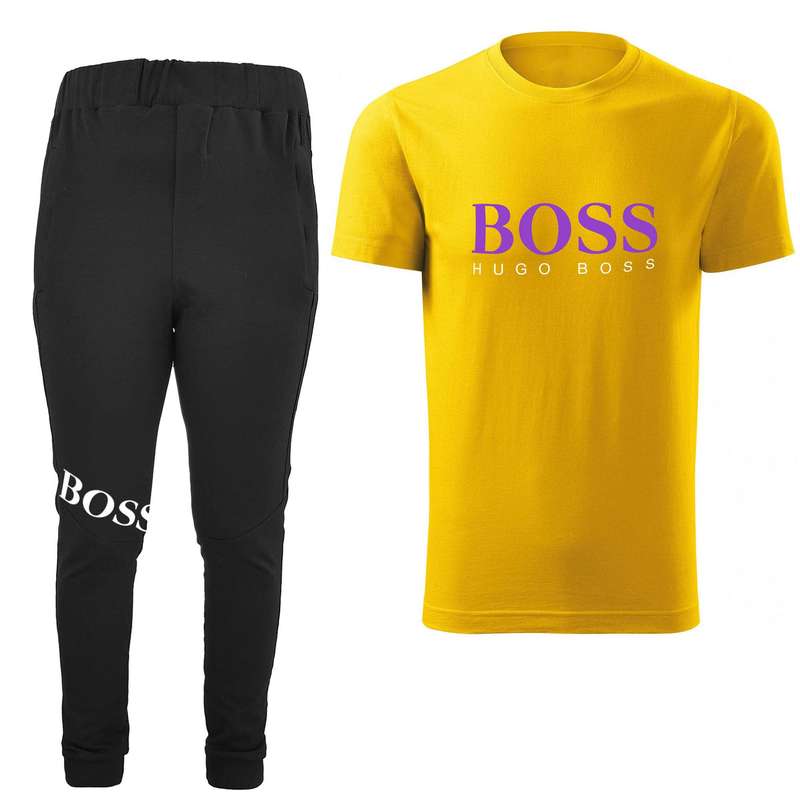 ست تی شرت و شلوار مردانه مدل 00518142 رنگ زرد