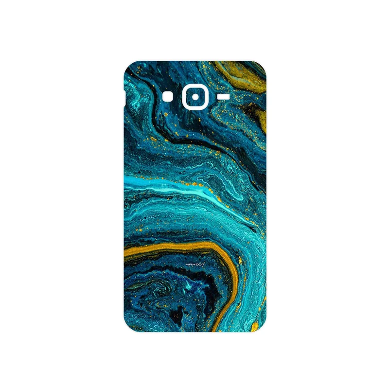 برچسب پوششی ماهوت مدل Turquoise marblewith golden streaks مناسب برای گوشی موبایل سامسونگ Galaxy J7 Core