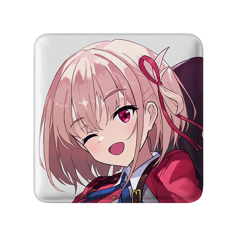 مگنت خندالو طرح چیساتو انیمه لیکوریس ریکویل Lycoris Recoil  مدل مربعی کد 23038