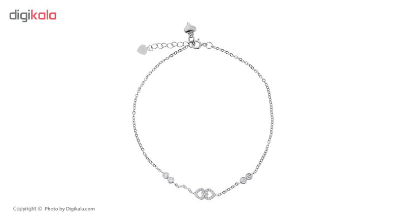 پابند نقره آی جواهر طرح قلب کد 77286D