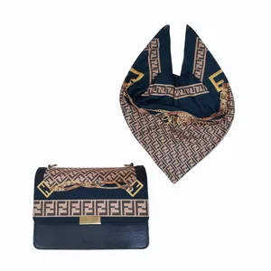 ست کیف و روسری زنانه فندی طرح کمربندی