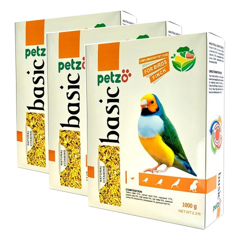 غذای فنچ پتزو مدل PZfnch وزن 1000 گرم بسته 3 عددی