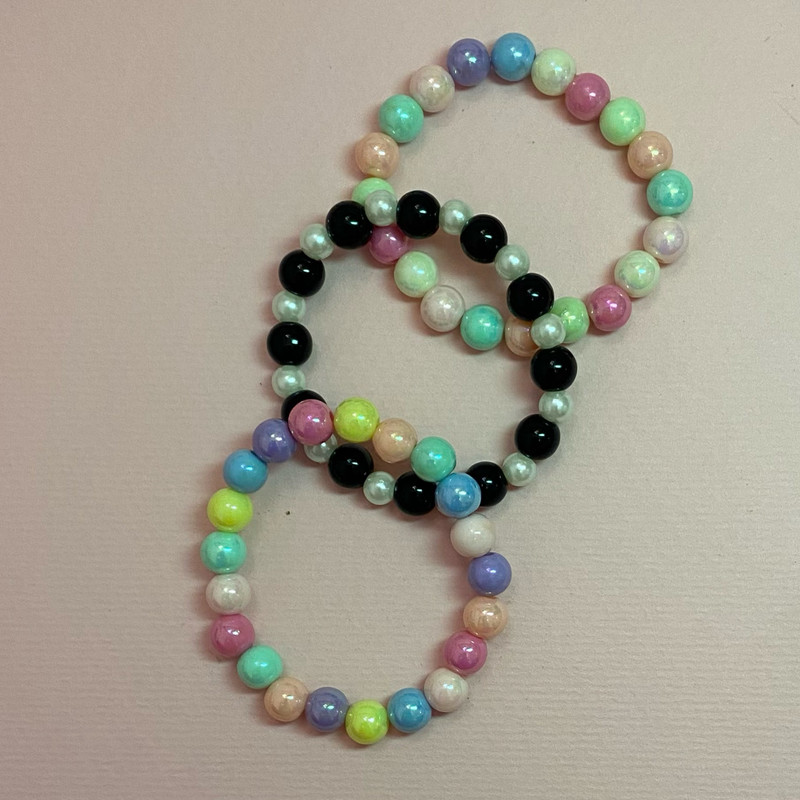 دستبند دخترانه مدل رنگین کمان مجموعه 3 عددی