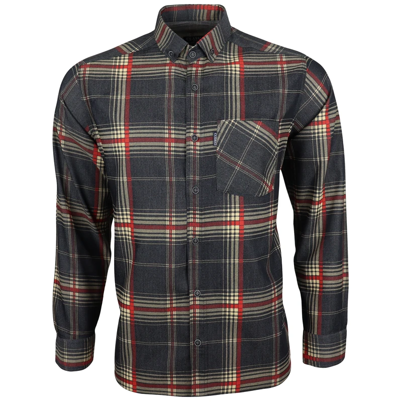 پیراهن آستین بلند یقه برگردان مردانه مدل چهارخانه جیبدار پارامیس 4