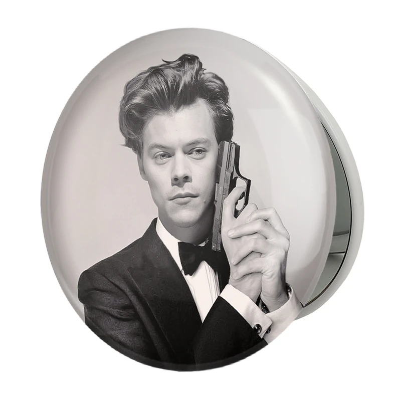 آینه جیبی خندالو طرح هری استایلز گروه موسیقی وان دایرکشن One Direction مدل تاشو کد 18885