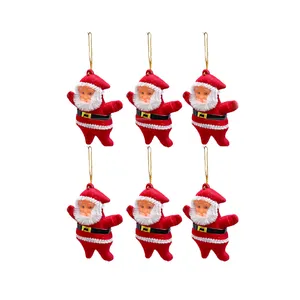 آویز تزیینی سورتک مدل بابانوئل درخت کریسمس کد ST0816 بسته 6 عددی
