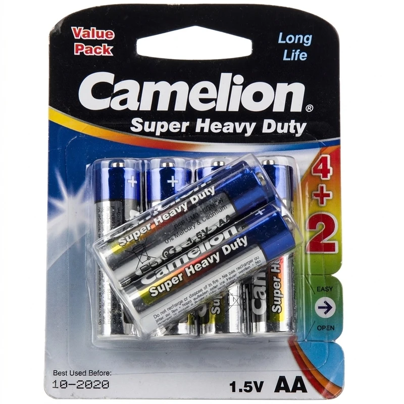 باتری قلمی کملیون مدل super heavy duty بسته 6 عددی