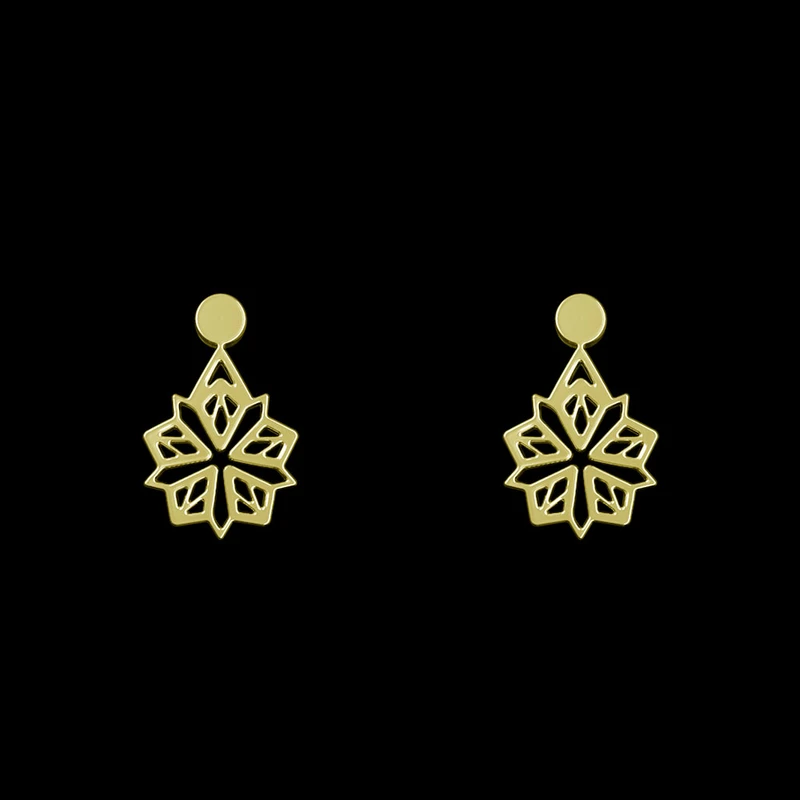 گوشواره طلا 18 عیار زنانه مدوپد مدل هندسی کد GA1-14809