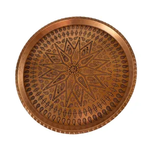 سینی مسی مدل گلدار کد۲۴۳۴-۱
