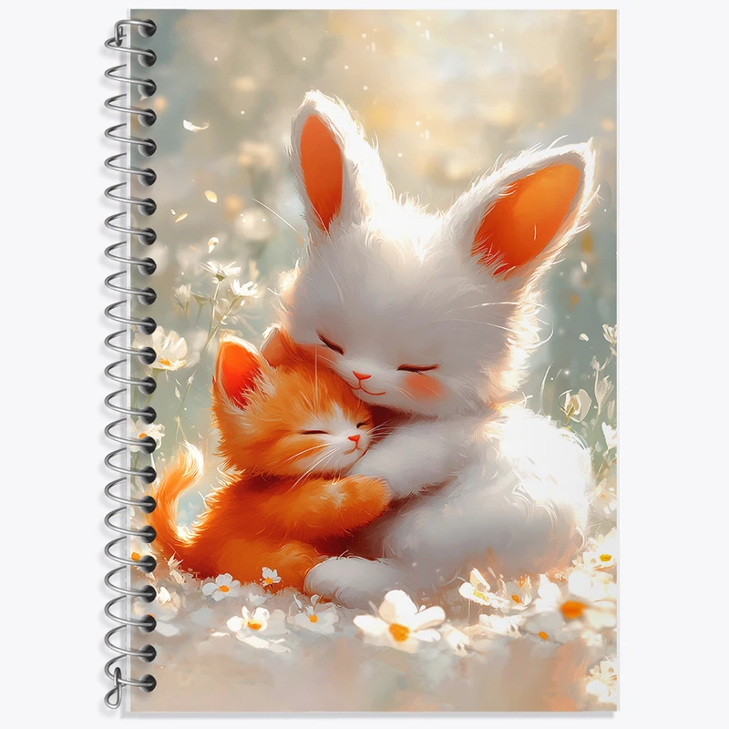 دفتر نت موسیقی 50 برگ خندالو طرح خرگوش و گربه کد F5343