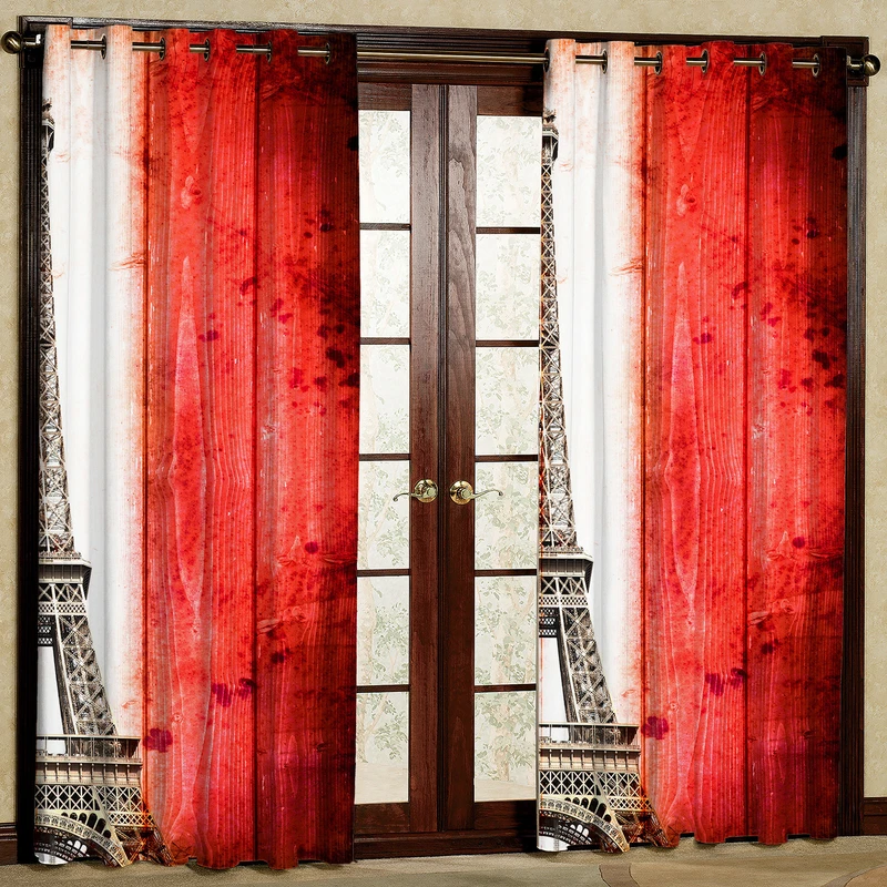 پرده مدل برج ایفل مخمل پانچی کد 359 سایز 140x280 سانتی متر