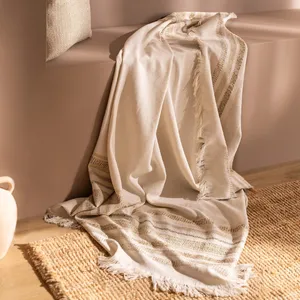 شال مبل و تخت مادام کوکو مدل Allons Bej سایز 170x140 سانتی‌متر