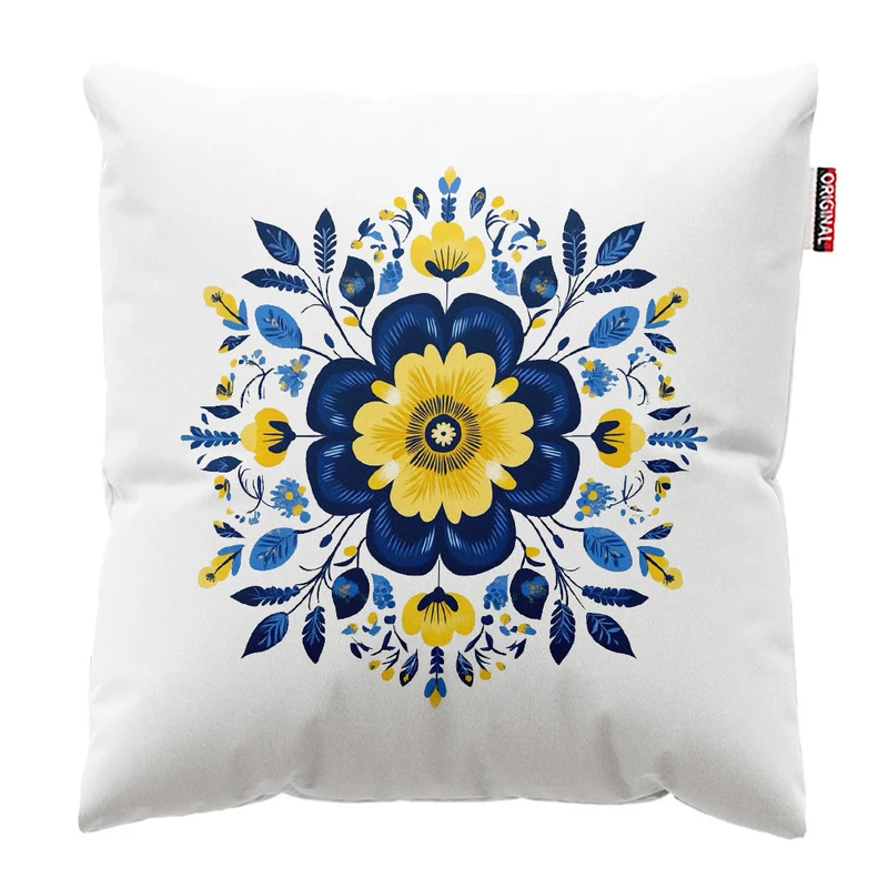 کوسن پاد آفرین طرح گل کد 2418 سایز 30*30 سانتی متر