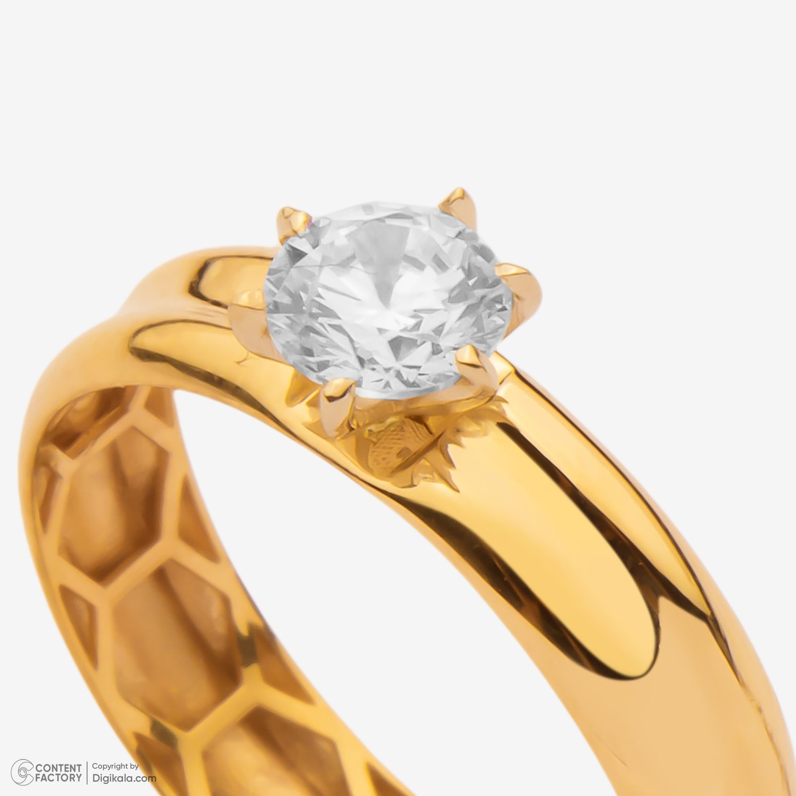 انگشتر طلا 18 عیار زنانه گلدم مدل R347021 سایز 59 -  - 7