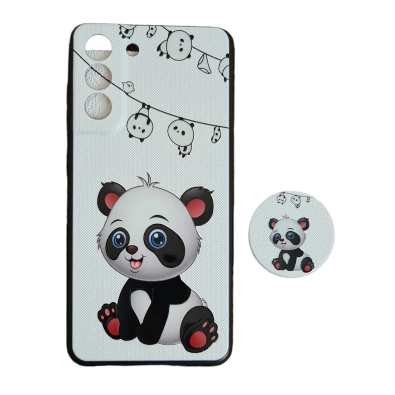 کاور طرح پاندا کد 244 مناسب برای گوشی موبایل سامسونگ Galaxy S21 FE به همراه پاپ سوکت