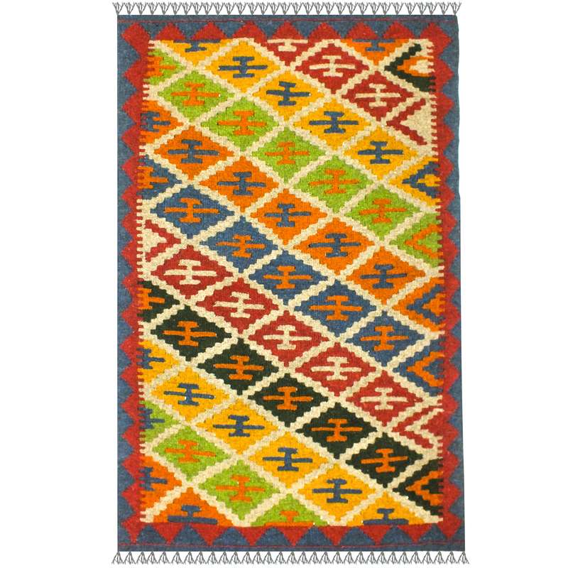 گلیم دستبافت یک و نیم متری مدل ذرنیم کد 1408