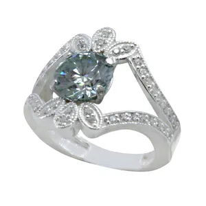 انگشتر نقره زنانه مدل موزانایت کد a4