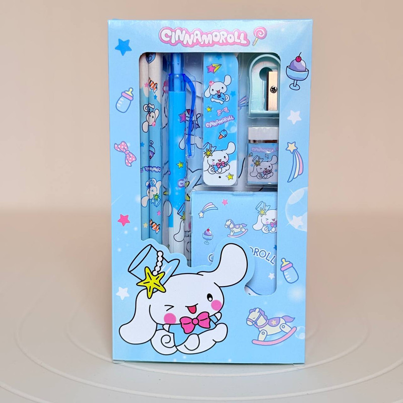 بسته لوازم تحریر مدل کرومی و سینامورول مجموعه 7 عددی