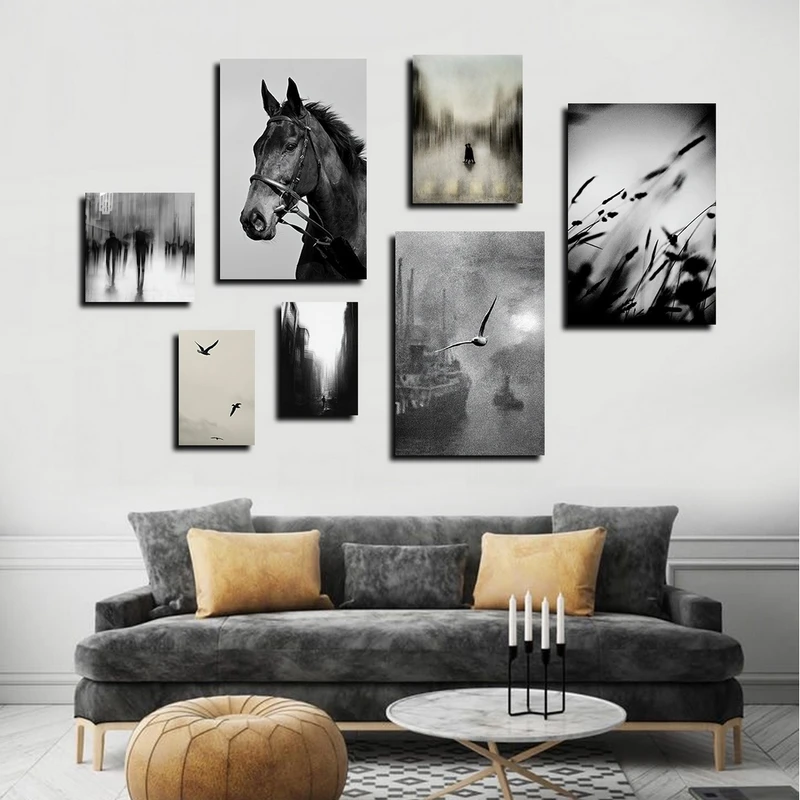 تابلو شاسی بکلیت طرح طبیعت و اسب مدل SH-2365 مجموعه 7 عددی