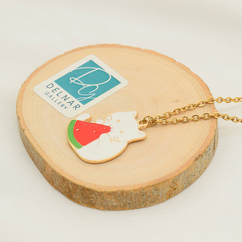 گردنبند دخترانه دلنار گالری مدل پیشی و هندوانه یلدا گردنبند دخترانه دلنار گالری مدل پیشی و هندوانه یلدا