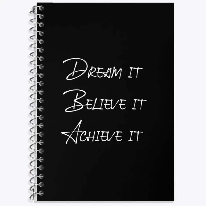 دفتر زبان 50 برگ خندالو مدل دو خط طرح Dream It Believe It Achieve It کد F1215