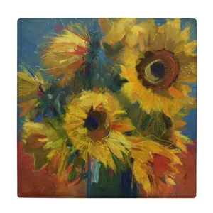  زیر لیوانی  طرح نقاشی گل های آفتاب گردان کد    5775034_4094