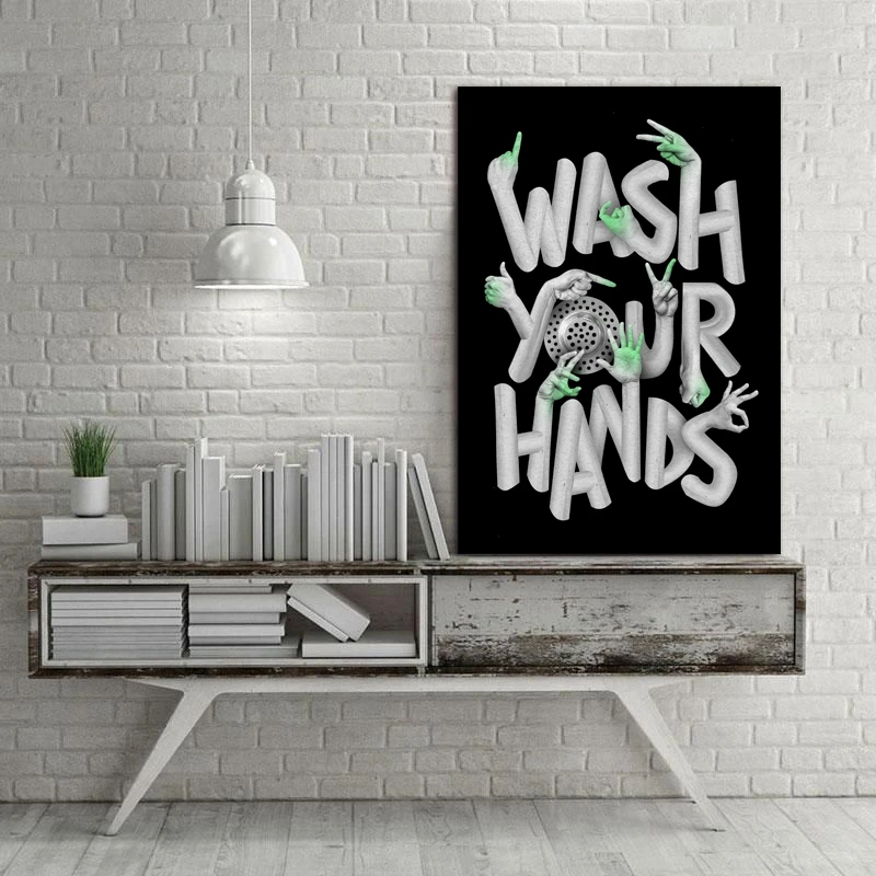 تابلو شاسی طرح بهداشت مدل Wash Your Hands کد A581