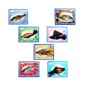 تمبر یادگاری طرح حیوانات مدل ماهی کد Z-101 مجموعه 7 عددی