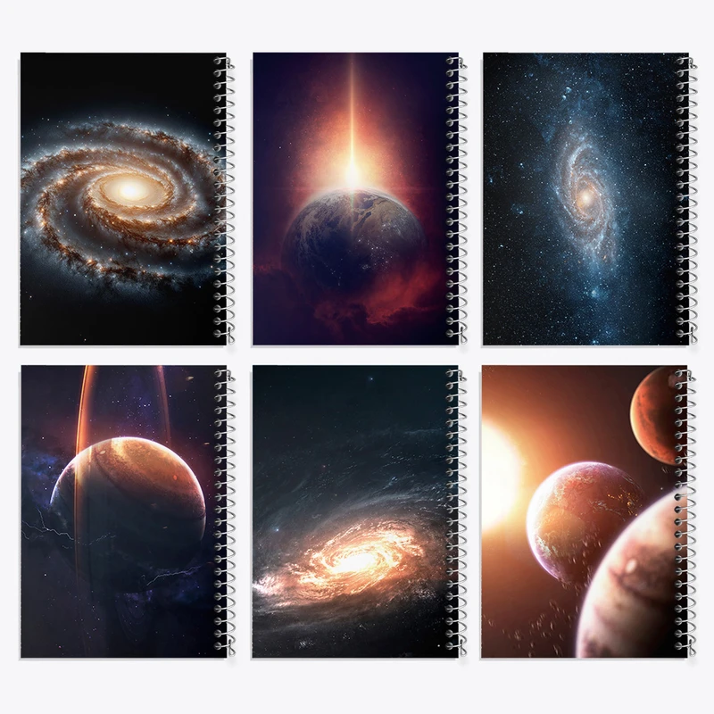 دفتر مشق 50 برگ خندالو طرح کهکشان کد 863 مجموعه 6 عددی