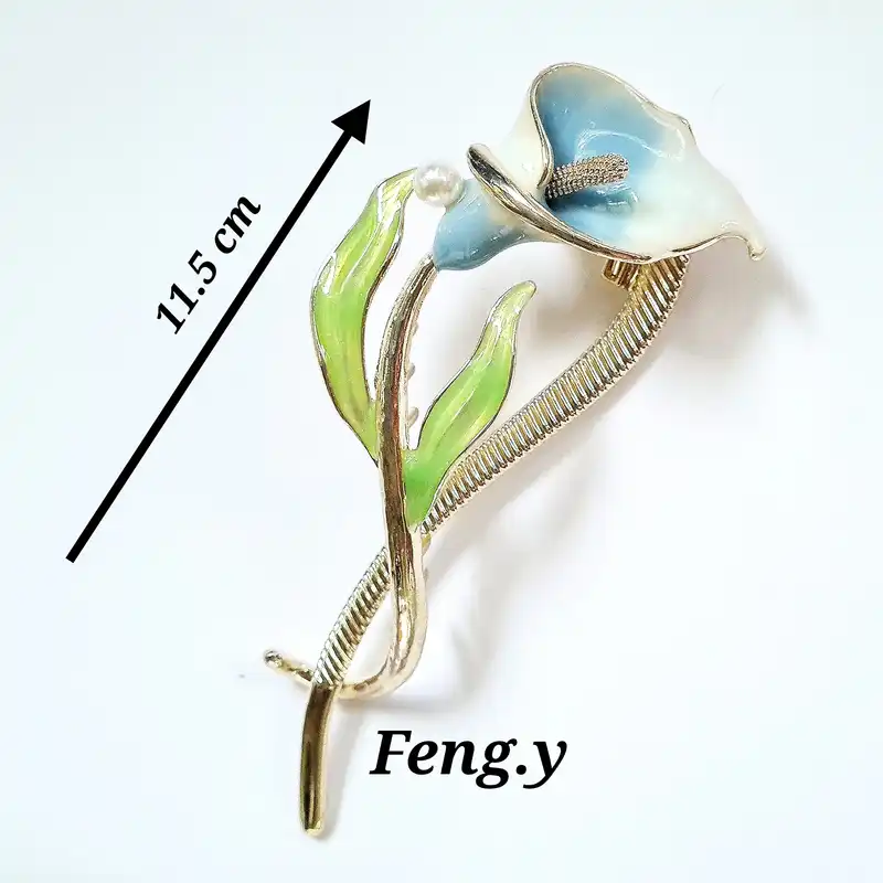 گیره مو زنانه مدل گل شیپوری چفتی کد fengy 222