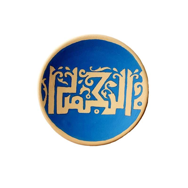 بشقاب دیوارکوب سفالی مدل نقاشی با دست کد 090