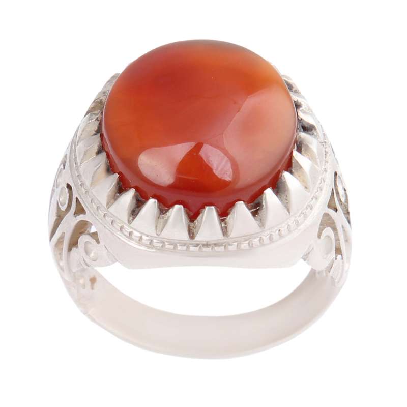 انگشتر نقره مردانه مدل سنگ عقیق رکاب دست ساز کد AM_2487