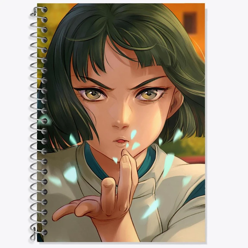 دفتر زبان 50 برگ خندالو مدل دو خط طرح هاکو انیمه شهر اشباح Spirited Away کد 30255