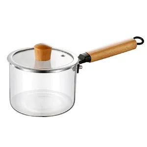 قابلمه پیرکس مدل شعله مستقیم دسته چوبی سایز 20