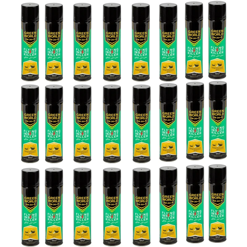 اسپری حشره کش گرین ورد مدل Flying Insect Killer حجم 400 میلی لیتر مجموعه 24 عددی